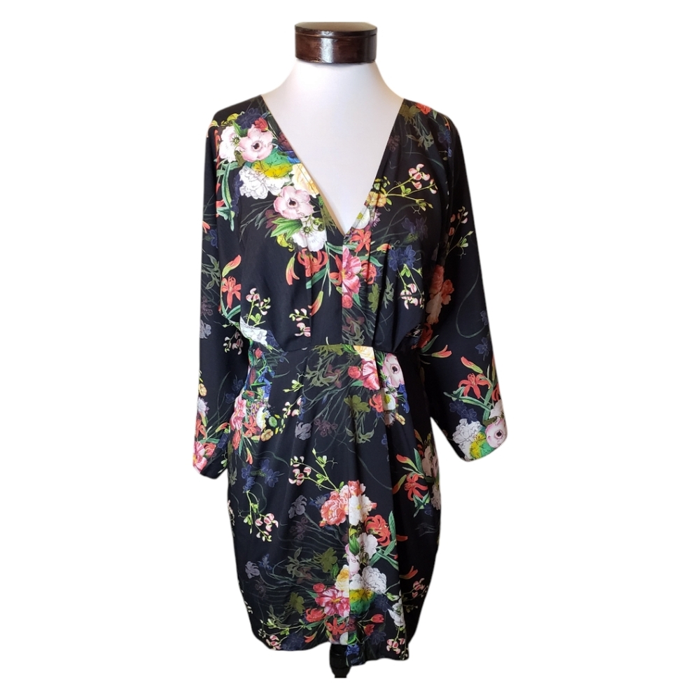 ASOS Floral Print Kimono Dress Sz: 12 - Picture 7 of 16